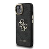 Guess PU 4G Metal Logo Stand Camera Frame dėklas skirtas Apple iPhone 13 juodos spalvos