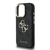 Guess PU 4G Metal Logo Stand Camera Frame dėklas skirtas Apple iPhone 15 Pro Max juodos spalvos