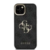 Guess PU 4G Metal Logo Stand Camera Frame dėklas skirtas Apple iPhone 13 juodos spalvos