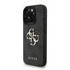 Guess PU 4G Metal Logo Strap dėklas skirtas Apple iPhone 16 Pro Max juodos spalvos