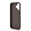 Guess PU 4G Metal Logo Strap dėklas skirtas Apple iPhone 16 rudos spalvos