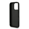 Guess PU 4G Metal Logo Strap dėklas skirtas Apple iPhone 16 Pro Max juodos spalvos