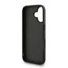 Guess PU 4G Metal Logo Strap dėklas skirtas Apple iPhone 16 juodos spalvos