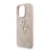 Guess PU 4G Metal Logo Strap dėklas skirtas Apple iPhone 16 Pro rožinės spalvos