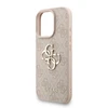 Guess PU 4G Metal Logo Strap dėklas skirtas Apple iPhone 16 Pro Max rožinės spalvos
