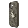 Dėklas „Guess“ PU 4G metalinis logotipo dirželis, skirtas „Apple iPhone 17“ rudos spalvos