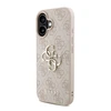 Guess PU 4G Metal Logo Strap dėklas skirtas Apple iPhone 16 rožinės spalvos