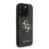 Guess PU 4G Metal Logo Strap dėklas skirtas Apple iPhone 16 Pro Max juodos spalvos