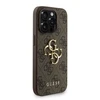 Guess PU 4G Metal Logo Strap dėklas skirtas Apple iPhone 15 Pro Max rudos spalvos