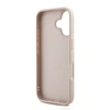 Guess PU 4G Metal Logo Strap dėklas skirtas Apple iPhone 16 rožinės spalvos