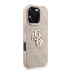Guess PU 4G Metal Logo Strap dėklas skirtas Apple iPhone 16 Pro Max rožinės spalvos