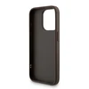 Guess PU 4G Metal Logo Strap dėklas skirtas Apple iPhone 15 Pro rudos spalvos