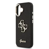 Guess PU Fixed Glitter 4G Metal Frame dėklas skirtas Apple iPhone 17 Juodas