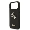 Guess PU Fixed Glitter 4G Metal Logo dėklas skirtas Apple iPhone 17 Pro Max juodos spalvos
