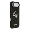 Guess PU Fixed Glitter 4G Metal Logo dėklas skirtas Apple iPhone 17 Air juodos spalvos