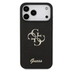 Guess PU Fixed Glitter 4G Metal Logo dėklas skirtas Apple iPhone 17 Pro Max juodos spalvos
