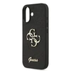 Guess PU Fixed Glitter 4G Metal Logo dėklas skirtas Apple iPhone 17 juodos spalvos