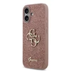 Guess PU Fixed Glitter 4G Metal Logo dėklas skirtas Apple iPhone 17 rožinės spalvos