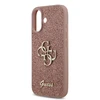 Guess PU Fixed Glitter 4G Metal Logo dėklas skirtas Apple iPhone 17 rožinės spalvos