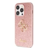 Dėklas Guess Glitter Script Big 4G - Apple iPhone 15 Pro Case pink