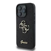 Guess PU Fixed Glitter 4G Metal Logo Apple iPhone 16 Pro dėklas telefonui juodos spalvos