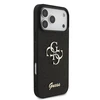 Guess PU Fixed Glitter 4G Metal Logo dėklas skirtas Apple iPhone 17 Pro Max juodos spalvos