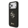 Guess PU Fixed Glitter 4G Metal Logo dėklas skirtas Apple iPhone 17 Pro Max juodos spalvos