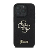Guess PU Fixed Glitter 4G Metal Logo Apple iPhone 16 Pro dėklas telefonui juodos spalvos