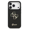 Guess PU Fixed Glitter 4G Metal Logo dėklas skirtas Apple iPhone 17 Pro juodos spalvos