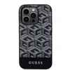 Dėklas GUESS GUHMP15LHGCFSEK IPHONE 15 PRO 6.1 "Juodas/Juodas HARDCASE GCUBE STRIPES MAGSAFE