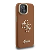 Guess PU Grained 4G Logo Stand Camera Frame dėklas skirtas Apple iPhone 13 rudos spalvos