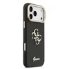 Guess PU Grained 4G Logo Stand Camera Frame dėklas skirtas Apple iPhone 17 Pro Max juodos spalvos