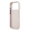 Guess PU Grained 4G Logo Stand Camera Frame dėklas skirtas Apple iPhone 17 Pro rožinės spalvos