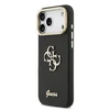 Guess PU Grained 4G Logo Stand Camera Frame dėklas skirtas Apple iPhone 17 Pro Max juodos spalvos