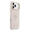 Guess PU Grained 4G Logo Stand Camera Frame dėklas skirtas Apple iPhone 17 Pro Max rožinės spalvos