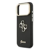 Guess PU Grained 4G Logo Stand Camera Frame dėklas skirtas Apple iPhone 17 Pro Max juodos spalvos