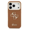 Guess PU Grained 4G Logo Stand Camera Frame dėklas skirtas Apple iPhone 17 Pro rudos spalvos