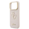 Guess PU Grained 4G Logo Stand Camera Frame dėklas skirtas Apple iPhone 17 Pro rožinės spalvos