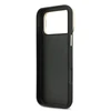 Guess PU Grained 4G Logo Stand Camera Frame dėklas skirtas Apple iPhone 17 Pro Max juodos spalvos
