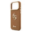 Guess PU Grained 4G Logo Stand Camera Frame dėklas skirtas Apple iPhone 17 Pro Max rudos spalvos
