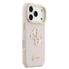 Guess PU Grained 4G Logo Stand Camera Frame dėklas skirtas Apple iPhone 17 Pro rožinės spalvos