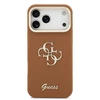 Guess PU Grained 4G Logo Stand Camera Frame dėklas skirtas Apple iPhone 17 Pro Max rudos spalvos