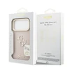 Guess PU Grained 4G Logo Stand Camera Frame dėklas skirtas Apple iPhone 17 Pro Max rožinės spalvos