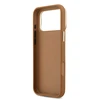 Guess PU Grained 4G Logo Stand Camera Frame dėklas skirtas Apple iPhone 17 Pro Max rudos spalvos