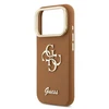 Guess PU Grained 4G Logo Stand Camera Frame dėklas skirtas Apple iPhone 17 Pro rudos spalvos