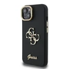Guess PU Grained 4G Logo Stand Camera Frame dėklas skirtas Apple iPhone 13 juodos spalvos
