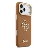 Guess PU Grained 4G Logo Stand Camera Frame dėklas skirtas Apple iPhone 17 Pro Max rudos spalvos