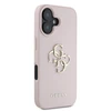 Guess Grained Big 4G Logo Small Classic Logo Apple iPhone 16 dėklas telefonui rožinės spalvos
