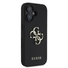 Guess Grained Big 4G Logo Small Classic Logo Apple iPhone 16 dėklas telefonui juodos spalvos
