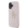 Guess Grained Big 4G Logo Small Classic Logo Apple iPhone 16 dėklas telefonui rožinės spalvos